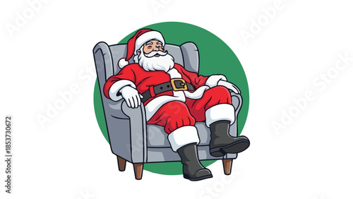 Santa Claus Relaxing in an Armchair A Festive Vector Illustration for Christmas