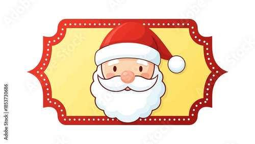 Cheerful Santa Claus Illustration in a Festive Frame for Christmas Celebrations