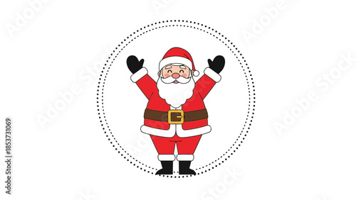 A Joyful Vector Illustration of Santa Claus Spreading Holiday Cheer with Open Arms