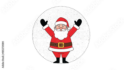 Joyful Santa Claus Icon A Festive Christmas Illustration for Holiday Greetings and Design