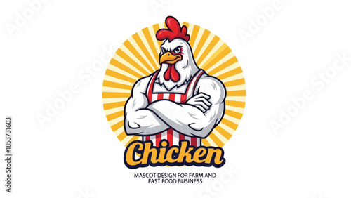 Chicken Mascot Design for Farm and Fast Food Business