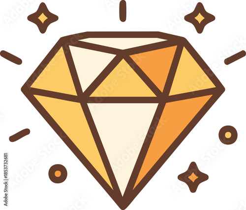 Diamond Gemstone Luxury Wealth Icon
