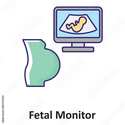 Fetal Monitor Vector Icon which can easily modify or edit