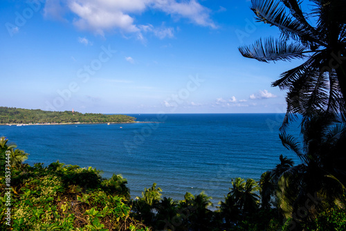 Panoramic View of North Bay Island and Tropical Coastline from Mount Harriet, Andaman Islands, India

