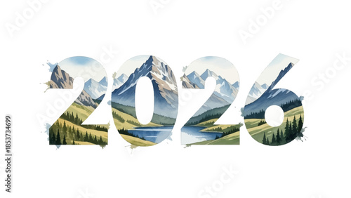 New Year brings serene mountain landscapes with lakes and trees in 2026