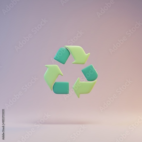 Graphic illustration of a green recycle symbol for environmental protection. Zero waste lifestyle concept for Earth day.