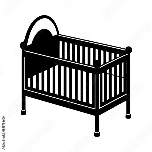vector clip art baby crib for web and graphic design