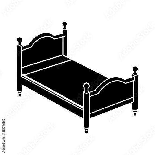 vector clip art bed on white background for web and graphic design