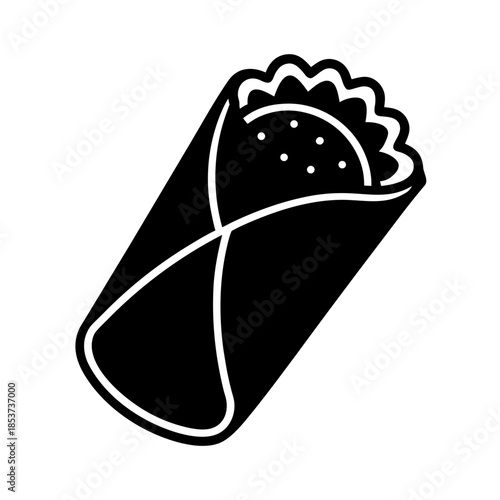 vector clip art breakfast burrito with black outline for web and graphic design