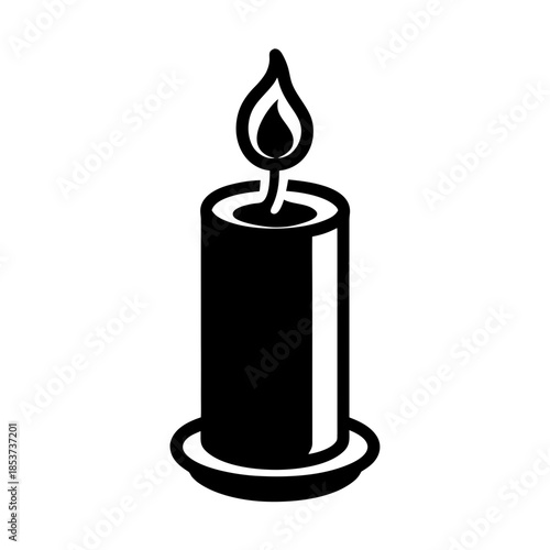 vector clip art candle on white background for web and graphic design