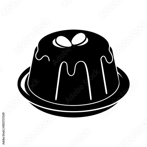 vector clip art caramel flan on white background for web and graphic design