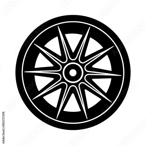 vector clip art car wheel on white background for web and graphic design