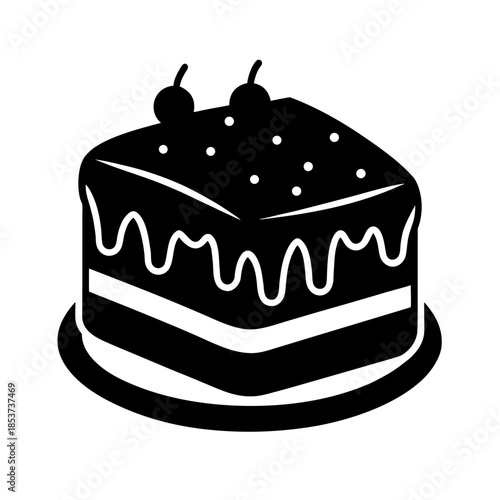 vector clip art chocolate cake on white background for web and graphic design