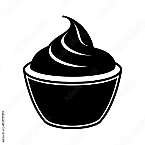 vector clip art chocolate mousse on white background for web and graphic design
