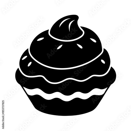 vector clip art cream puff on white background for web and graphic design