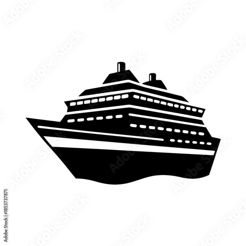 vector clip art cruise ship on white background for web and graphic design