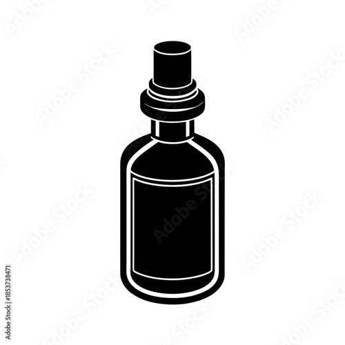 vector clip art essential oil bottle on white background for web and graphic design