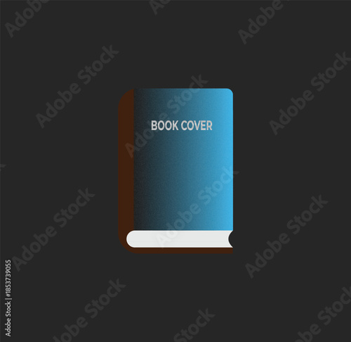 Vector book icon featuring a 3d blank paper design and technology symbols for business education and mobile reading applications on a black background
