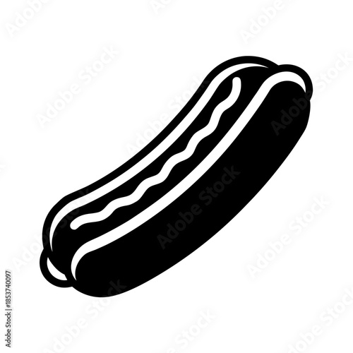 vector clip art hot dog with black outline for web and graphic design