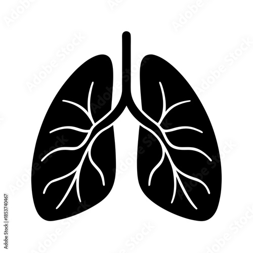 vector clip art lungs icon on white background for web and graphic design