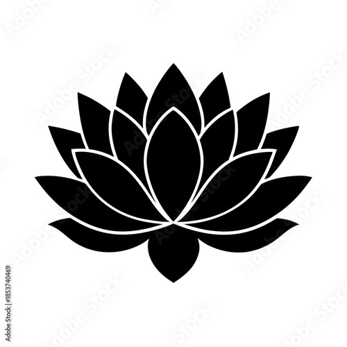 vector clip art lotus flower on white background for web and graphic design