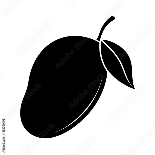 vector clip art mango with black outline for web and graphic design