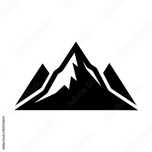 vector clip art mountain icon on white background for web and graphic design