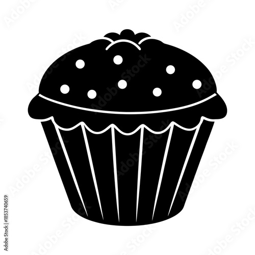 vector clip art muffin on white background for web and graphic design