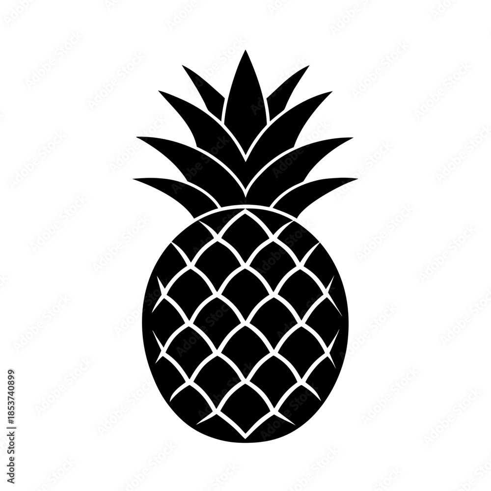 Obraz premium vector clip art pineapple on white background for web and graphic design