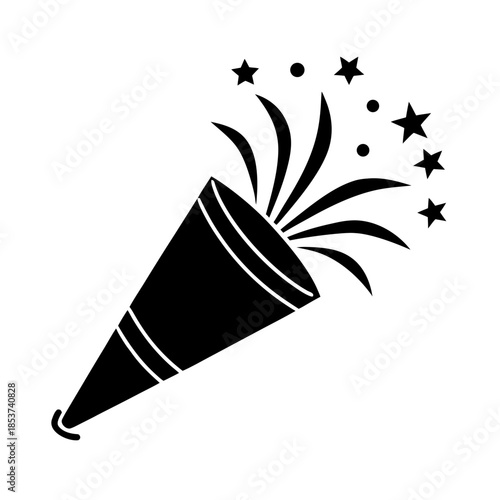 vector clip art party popper on white background for web and graphic design