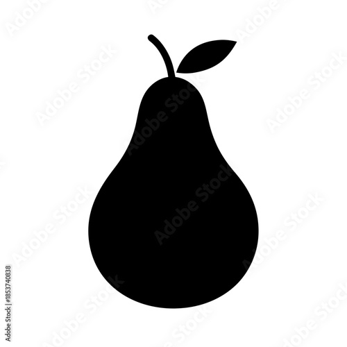 vector clip art pear with black outline for web and graphic design