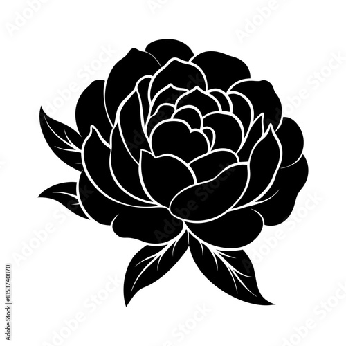 vector clip art peony on white background for web and graphic design