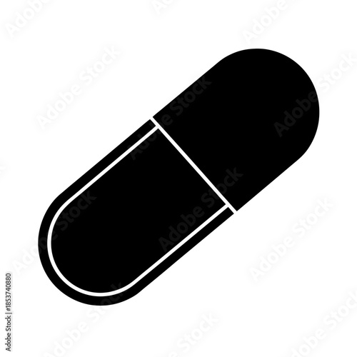 vector clip art pill capsule on white background for web and graphic design