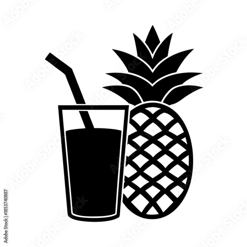 vector clip art pineapple juice on white background for web and graphic design