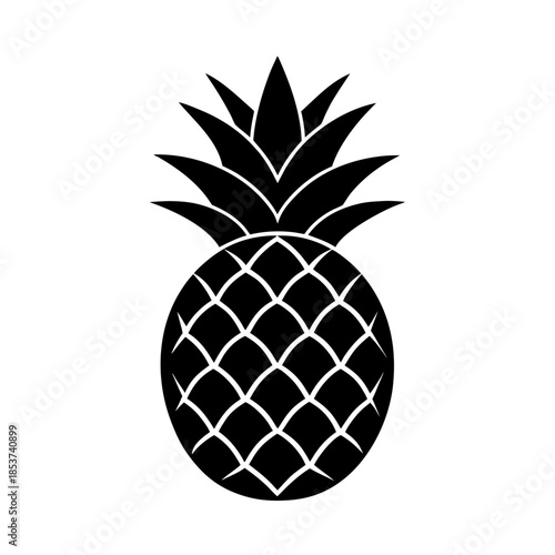 vector clip art pineapple on white background for web and graphic design