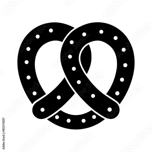 vector clip art pretzel with black outline for web and graphic design