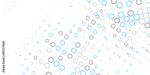 Abstract pattern of scattered circles and geometric shapes.