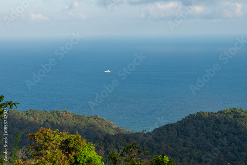 Panoramic View of North Bay Island and Tropical Coastline from Mount Harriet, Andaman Islands, India

