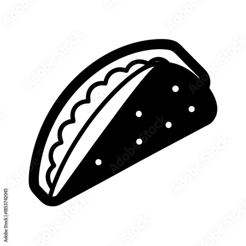 vector clip art quesadilla with black outline for web and graphic design