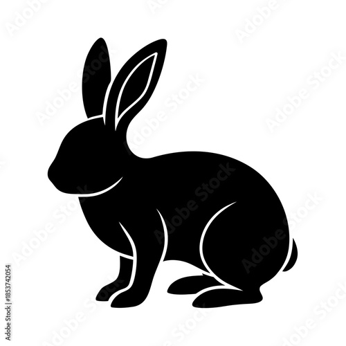 vector clip art rabbit on white background for web and graphic design