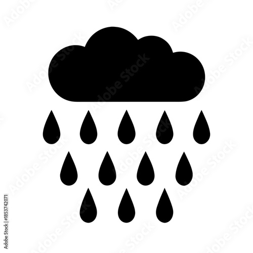 vector clip art rain icon on white background for web and graphic design