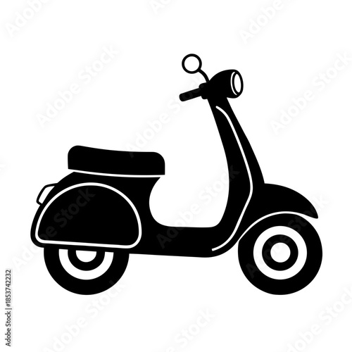 vector clip art scooter on white background for web and graphic design