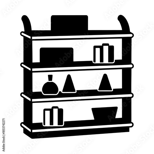 vector clip art shelf display on white background for web and graphic design