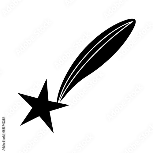 vector clip art shooting star on white background for web and graphic design