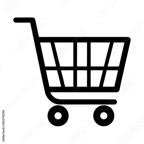 vector clip art shopping cart on white background for web and graphic design