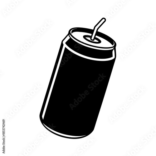 vector clip art soda can with black outline for web and graphic design