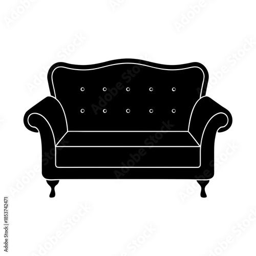vector clip art sofa on white background for web and graphic design