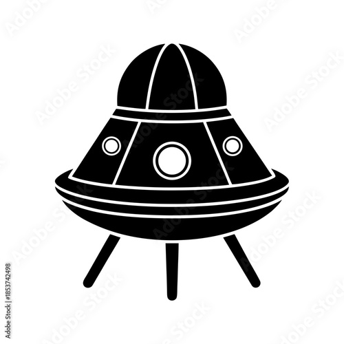vector clip art space capsule on white background for web and graphic design