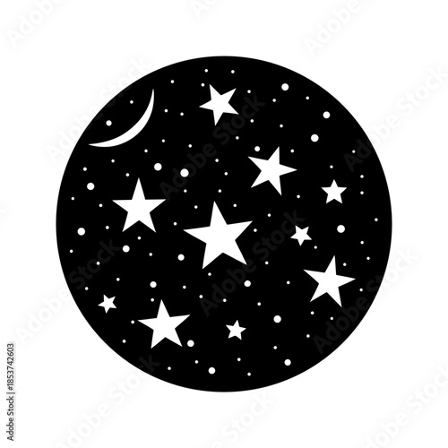 vector clip art starry sky icon on white background for web and graphic design