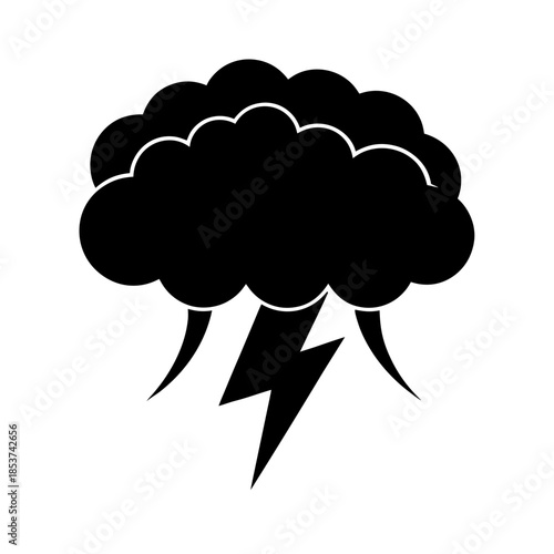 vector clip art storm cloud on white background for web and graphic design